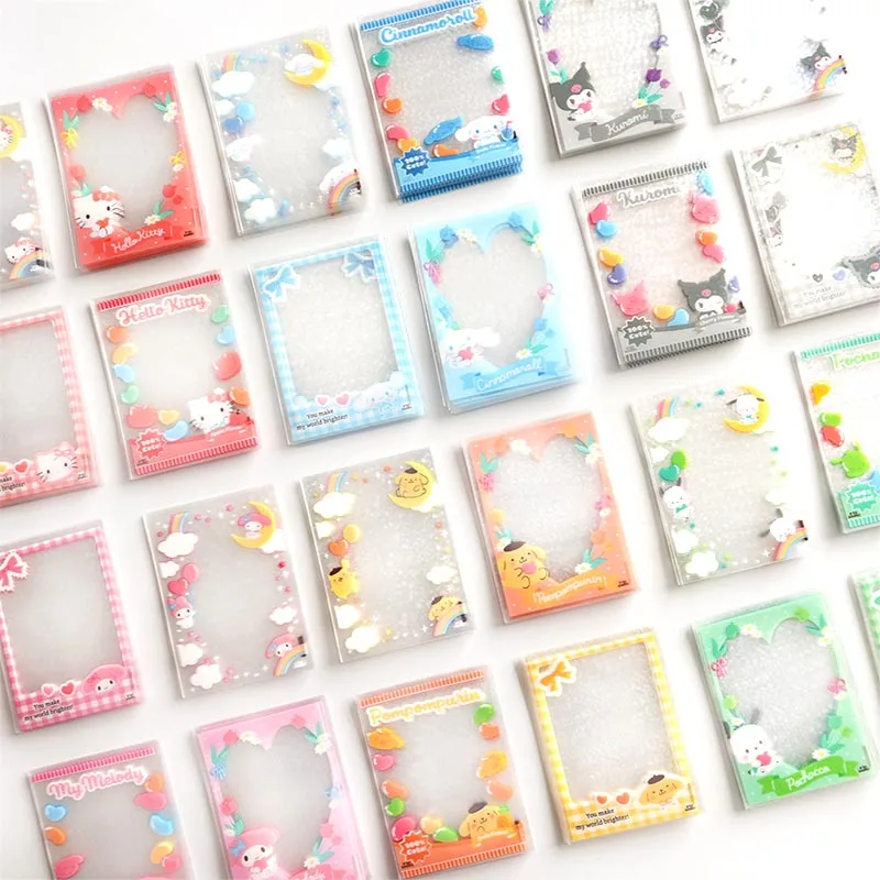 12pack/lot Sanrio Melody Cinnamoroll Card Holder Transparent Kitty Kuromi Pochacco Bank Card Photo Card Holders Stationery gift