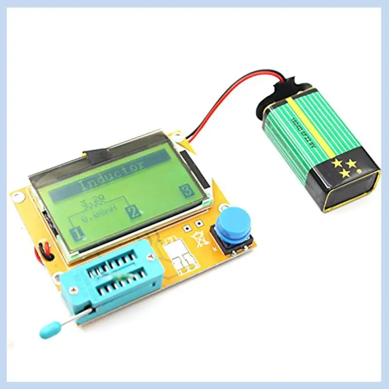 AS63-1Set 328 Graphical Transistor Tester NPN PNP Diode Triode Capacitor ESR MOSFET Resistance Sense LCD Display Checker ABS