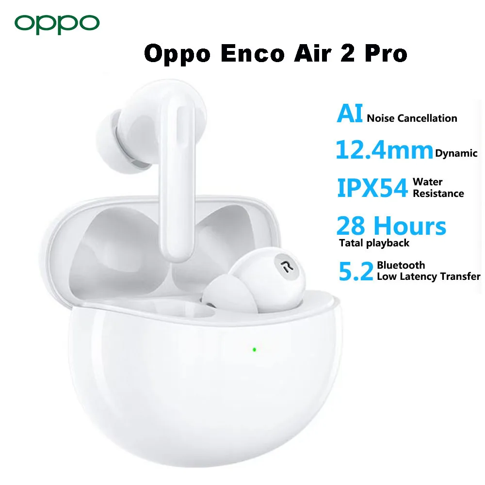 

Original Oppo Enco Air 2 Pro TWS Bluetooth 5.2 Earphone Active Noise Cancelling Headphones 28H Battery Life Earbuds For Find X5