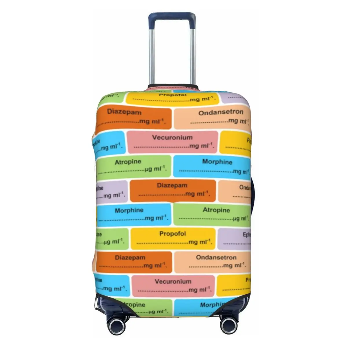 Anesthesia Drug Label Pattern Suitcase Cover Doctor Business Protector Flight Practical Luggage Accesories