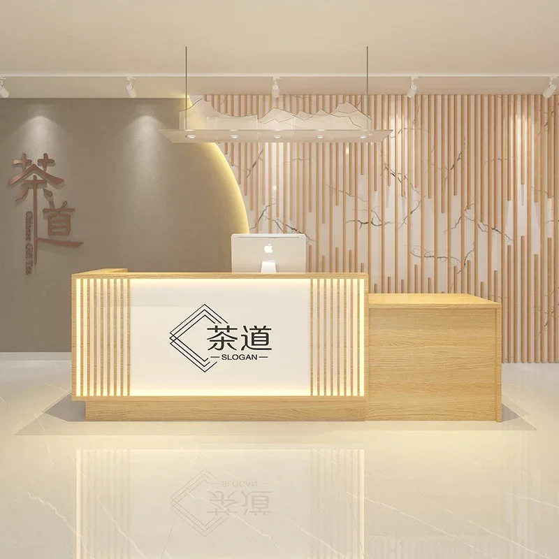 Grocery Store Counter Minimalist Furniture Front Desk Reception Shop Service Beauty Salon Cashier Table Center Hairdressing Help