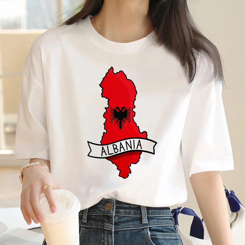 albania tshirt t-shirt men print white t shirt kawaii harajuku casual tshirt couple clothes harajuku