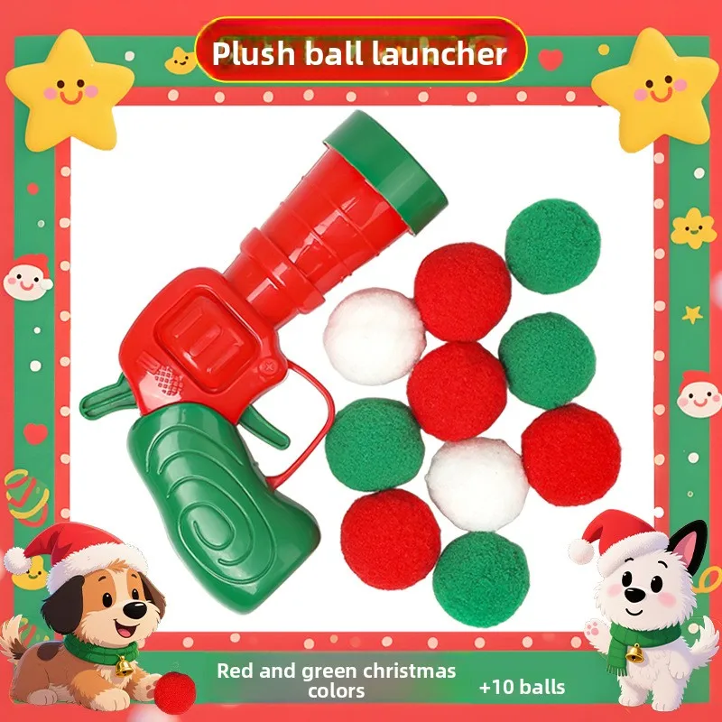 Cat Toys Pom-pom Launcher Silent Color High-elastic Hairball Interactive Self-hi Hairball Launcher Tease Cat Toy Pet Products