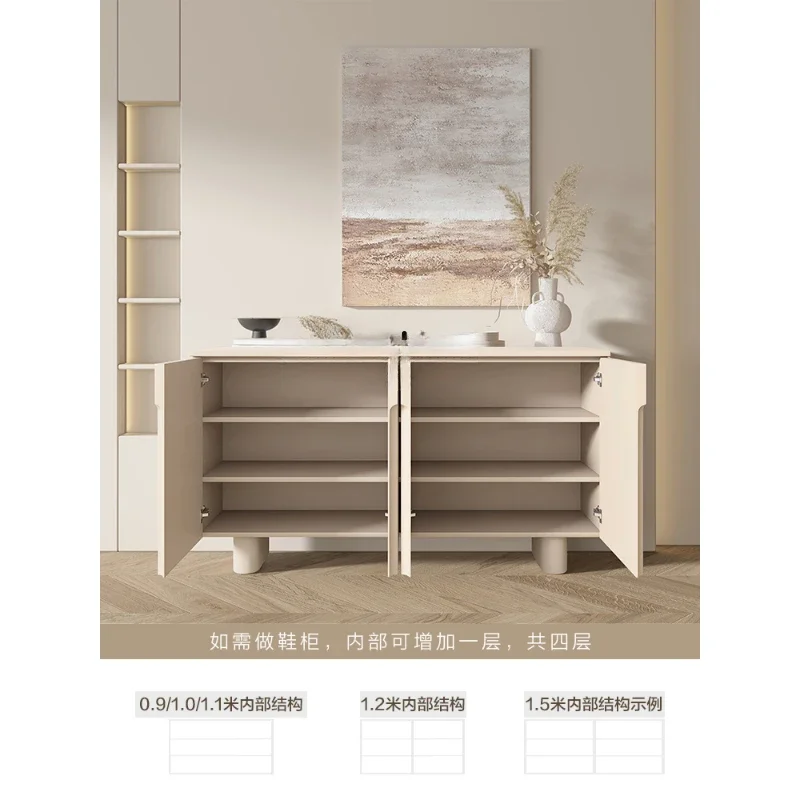 

Entrance Multi-Layer Shoe Cabinet Affordable Luxury Style Solid Wood Living Room Entrance Cabinet Hallway Sideboard Cabinet
