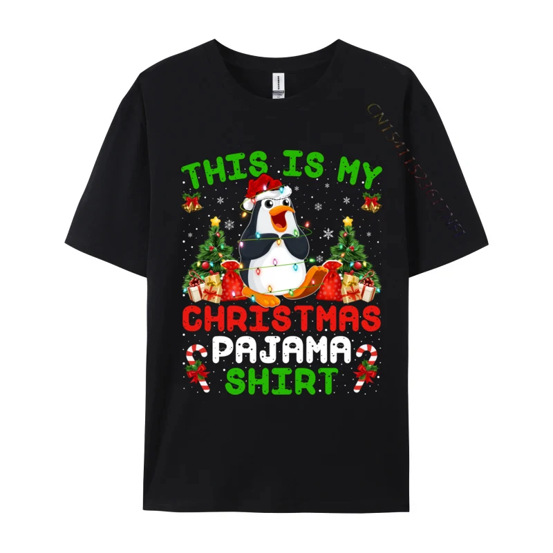 This Is My Christmas Pajama Shirt Emperor Penguin Christmas T-Shirts Adult Tops T Shirt Men Tee Shirt Male