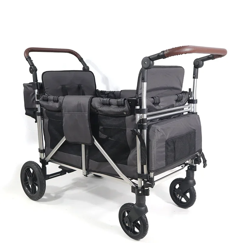 All-Terrain Double Stroller Wagon Multi-Function Push 2 Passenger Double Folding Stroller