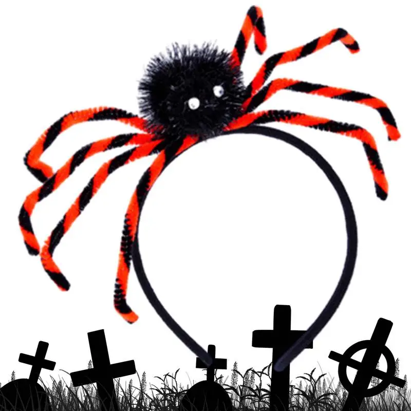 Spider Accessories For Halloween Thrilling Spider Broch Pin For Halloween Tricky Props Spider Headband/Slap Bracelet/Brooch For