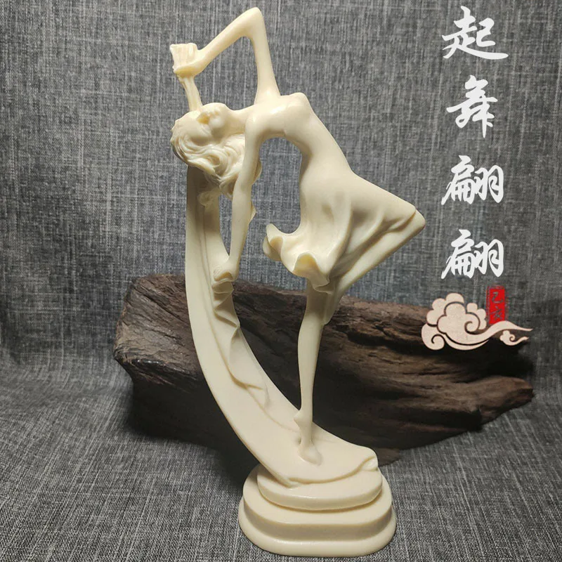 Ivory Nut Carved Dancing Beauty Ornaments Car Desktop Dancing Girl Crafts Ornaments Gift Box