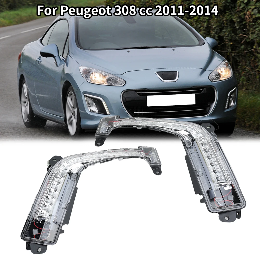 

LED Car Front Bumper DRL For Peugeot 308 cc Convertible 2011 2012 2013 2014 Daytime Running Light Day Light FOG Lamp 6206X4