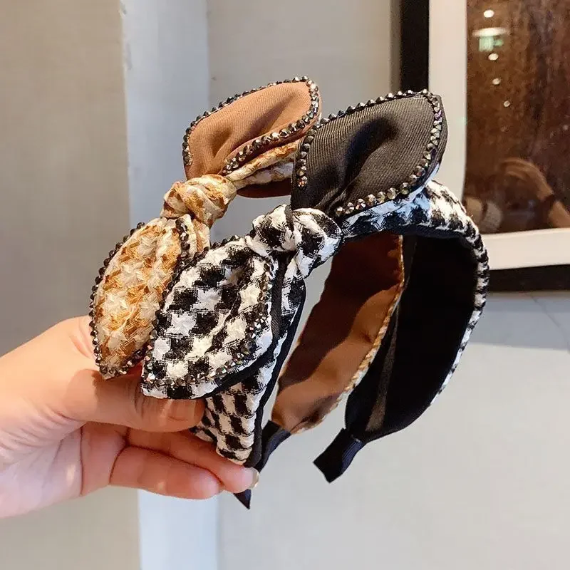 ヴィンテージ風幅広布巾結びヘッドバンド レディース ガールズ デイリーショッピング ヘアフープ アクセサリー