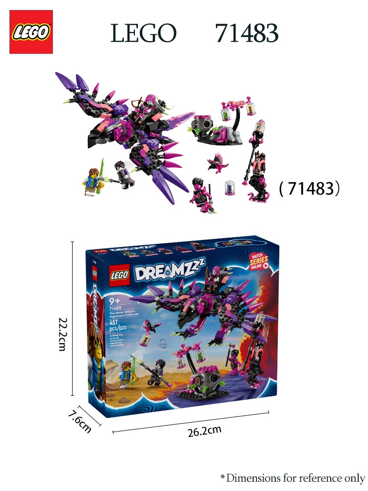 LEGO 71483 Dream City Hunter Series Immortal Witch Nightmare Creatures, Boys and Girls Building Blocks Toy Gifts