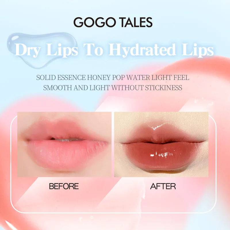 

Gogotales Blue Sweet Pink Ballet Moisturizing Lipstick - Waterlight Mirror Finish Lip Glaze Resistant to Cup Sticking