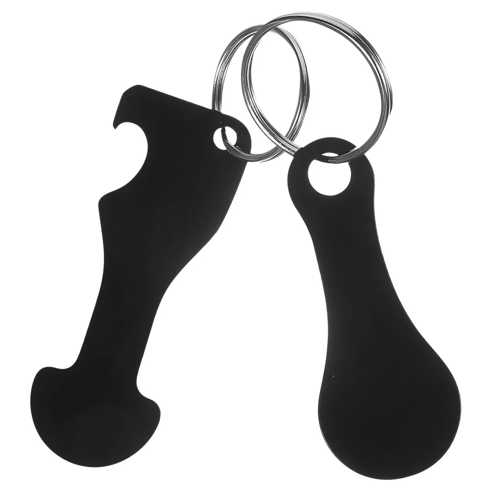 2-delige token sleutelhanger tas hanger bedels ringen munt kruidenier winkelwagen winkelen ornament zinklegering houder