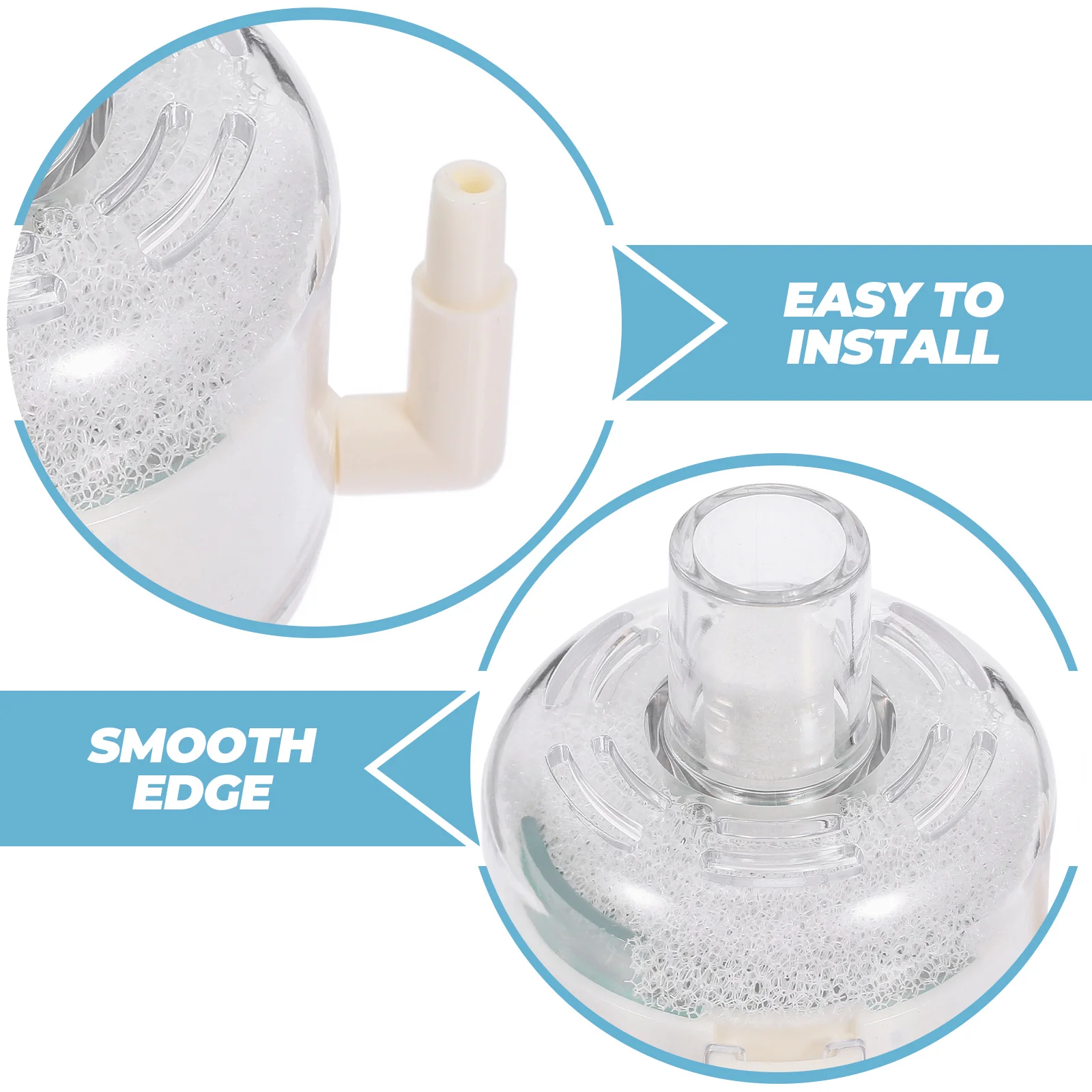 

Sponge Filter for Small Fish Tank Aquarium Submersible ABS Silent Sturdy Filtration Promote Health Stable Flow Internal