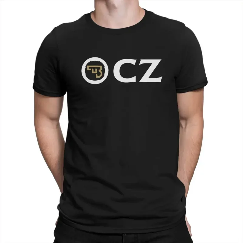 CZ Pistol T Shirts for Men Cotton Novelty T-Shirts Round Collar Smith Cool Wesson Tees Short Sleeve Tops Summer