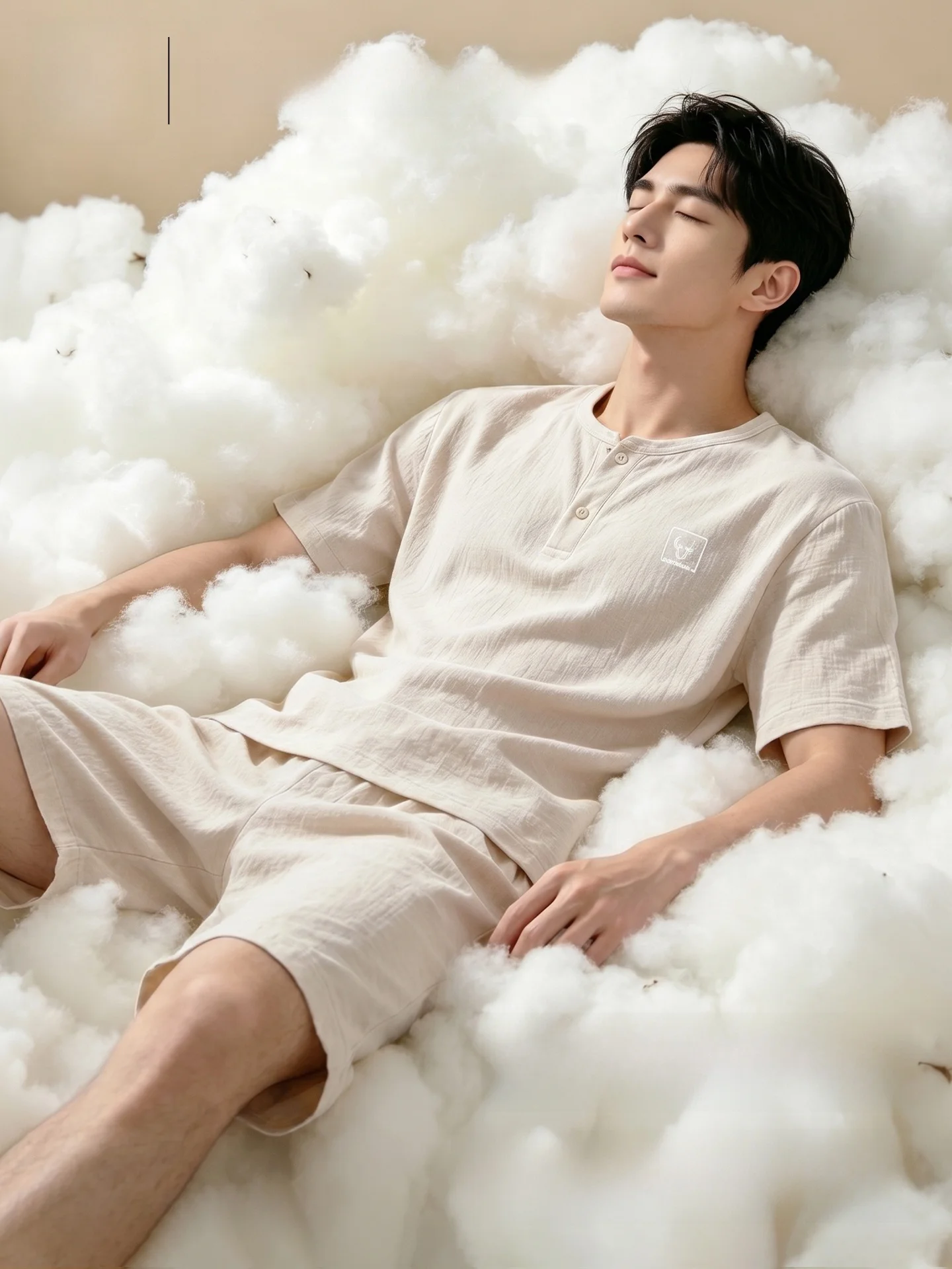 Pure Cotton Sleepwear Short Sleeve Home Clothes Set for Men  Person Double Layer Cotton Thread Summer New Arrival Large Size