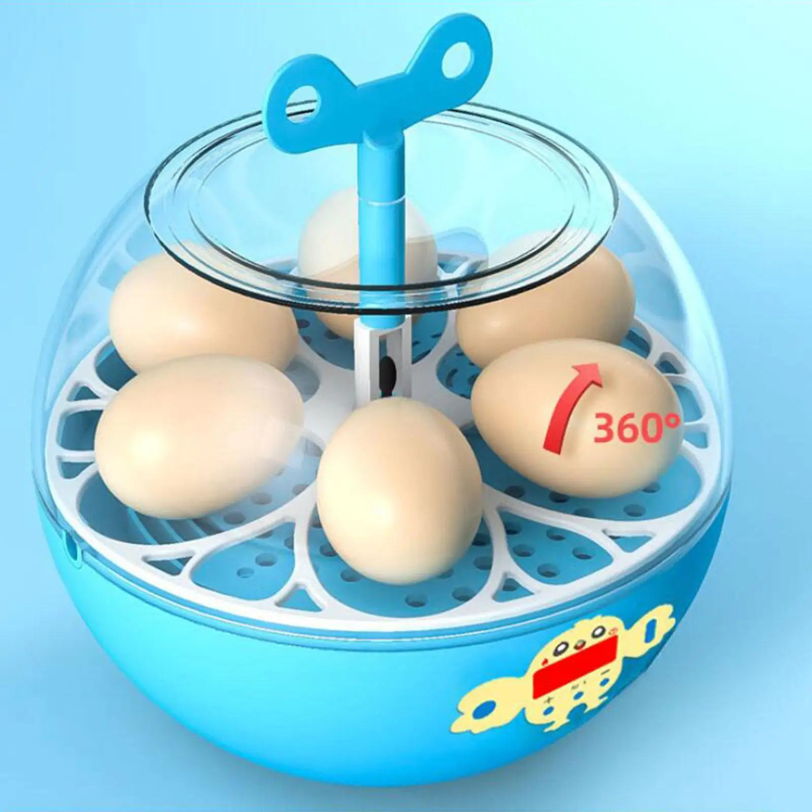 حاضنة بيض 6 بيضات تحكم مرئي في درجة الحرارة للاستخدام المنزلي حاضنة بيض رقمية لسمان أوزة دجاج تركيا بطة