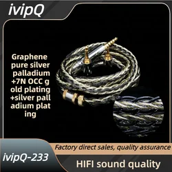 ivipQ-233 High Purity HiFI DIY MMCX 8-Core Graphene+Silver Palladium Plating Modular Plug Earphone Cable , For IE900 AKG N5005