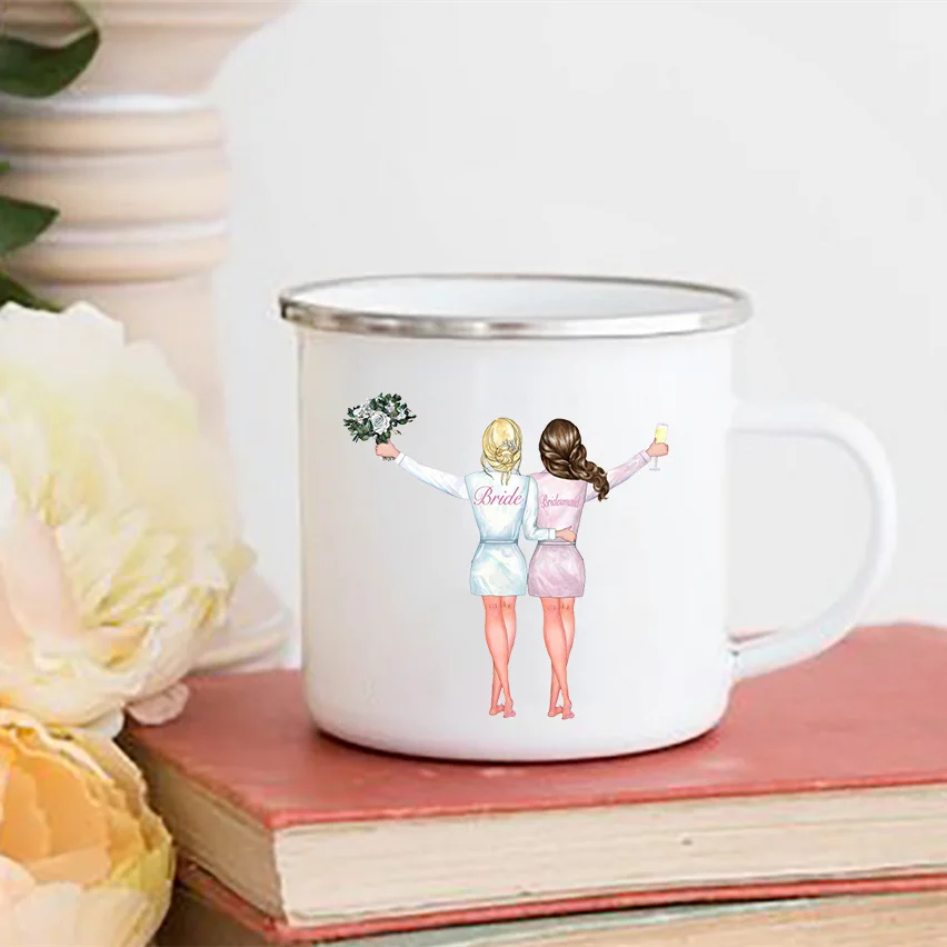 Bride Team Girl Printed Mug Bridal Shower Party Wine Juice Cups Creative Coffee Cup Bachelorette Mugs Wedding Maid of Honor Gift