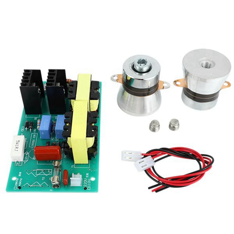 

60W-100W AC 220V Ultrasonic Cleaner Power Driver Frequency Tester Board With 2Pcs 50W 40KHZ Transducers