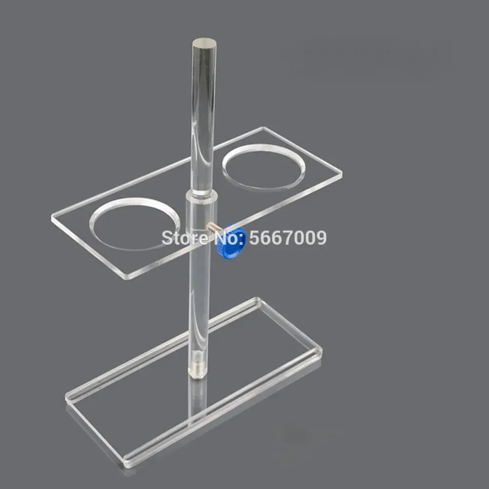 1PCS Organic Glass Funnel Stand PMMA Support Rack Lab Supplies with 2holes or 4holes Pore Size 35mm