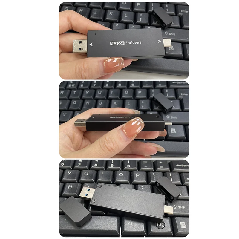 

2X M.2 SSD-корпус USB 3.1 Type C Корпус для жесткого диска Корпус для внешнего жесткого диска для 2230 для Windows/Linux