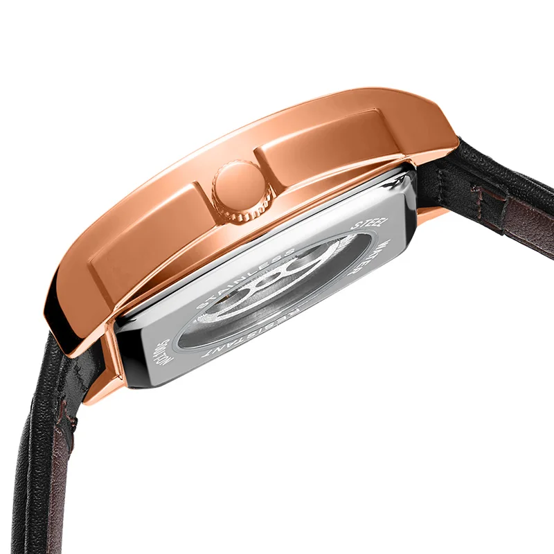 KunHuang Original Skeleton Automatical Mechanical Watch for Men Waterproof Luminous Stainless Steel men's Wristwatch