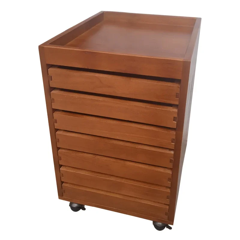 Solid wood mobile drawer file storage cabinet office study home storage table under shelf