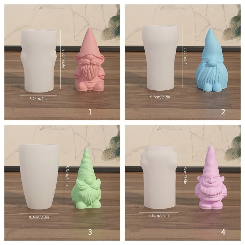 Molde silicone gnome exclusivo decoração anão molde sem rosto ornamento anão molde fundição presente artesanal para