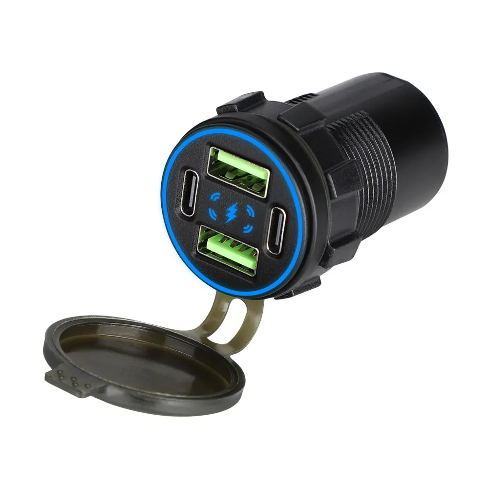 4-Port for Fast Charging Car Charger In-car Charging 132W for maximum Output Quick Charge Protocol Support 6 Safety Protections