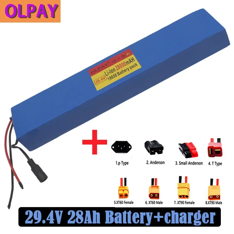 2023High quality7S5P 29.4v 28Ahelectric bicycle motor ebike scooter 29v li ion battery pack 18650 lithium rechargeable batteries