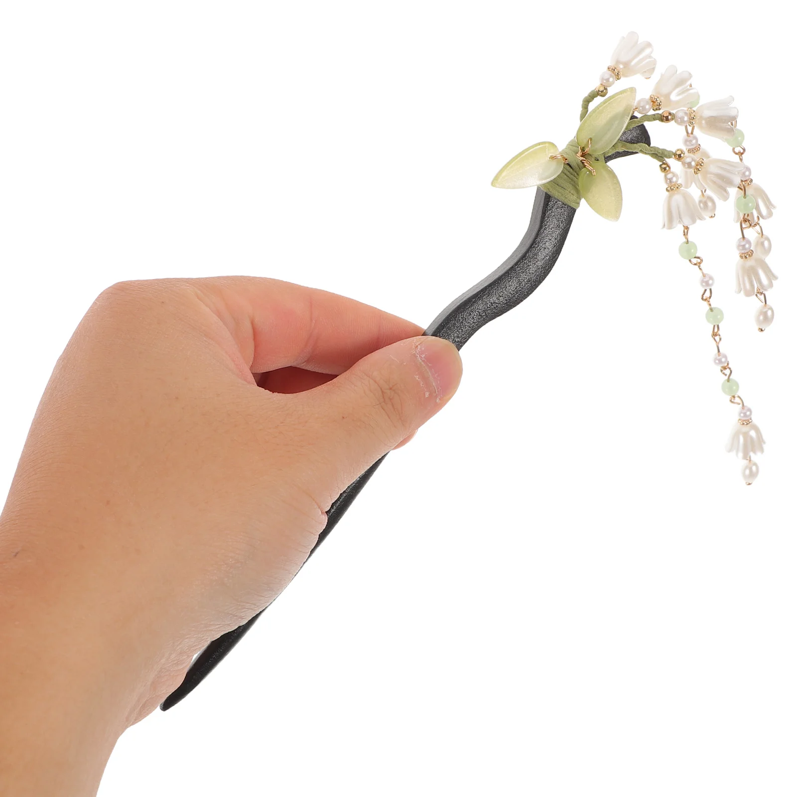 

2pcs Set Elegant Chinese Style Floral Stick Tassel Wood Vintage Chopsticks Traditional Women Retro Chignon Hair Fork Clip Updo