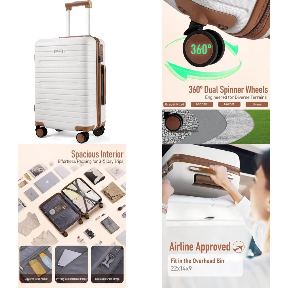 

Lightweight Hardside Spinner Luggage, 20 Airline Approved Carry-On Suitcase with TSA Lock, 22x14x9 Dimensions