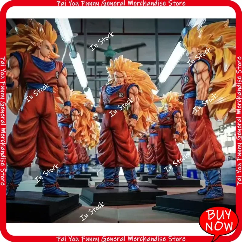 Фигурка Супер Сайян 3 Гоку из Dragon Ball Super, 56 см, большая статуэтка, 2% Супер Три Гоку, мультяшная модель из ПВХ, 