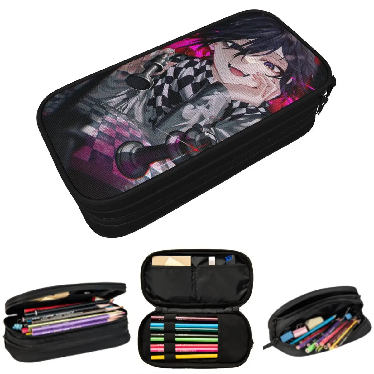 

Kokichi Oma Danganronpa Amine Pencil Case for Boys Girls School Pen Box Pencil Bag Stationery Supplies Pen Holder Bag