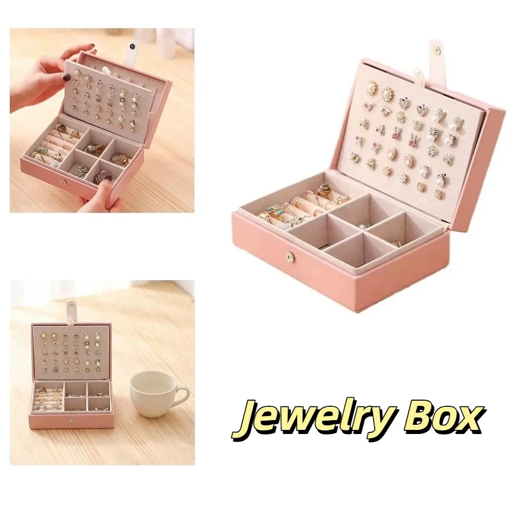 

Large Capacity Jewelry Boxes PU Leather Multi-function Necklace Ring Earrings Organizer Portable High Quality