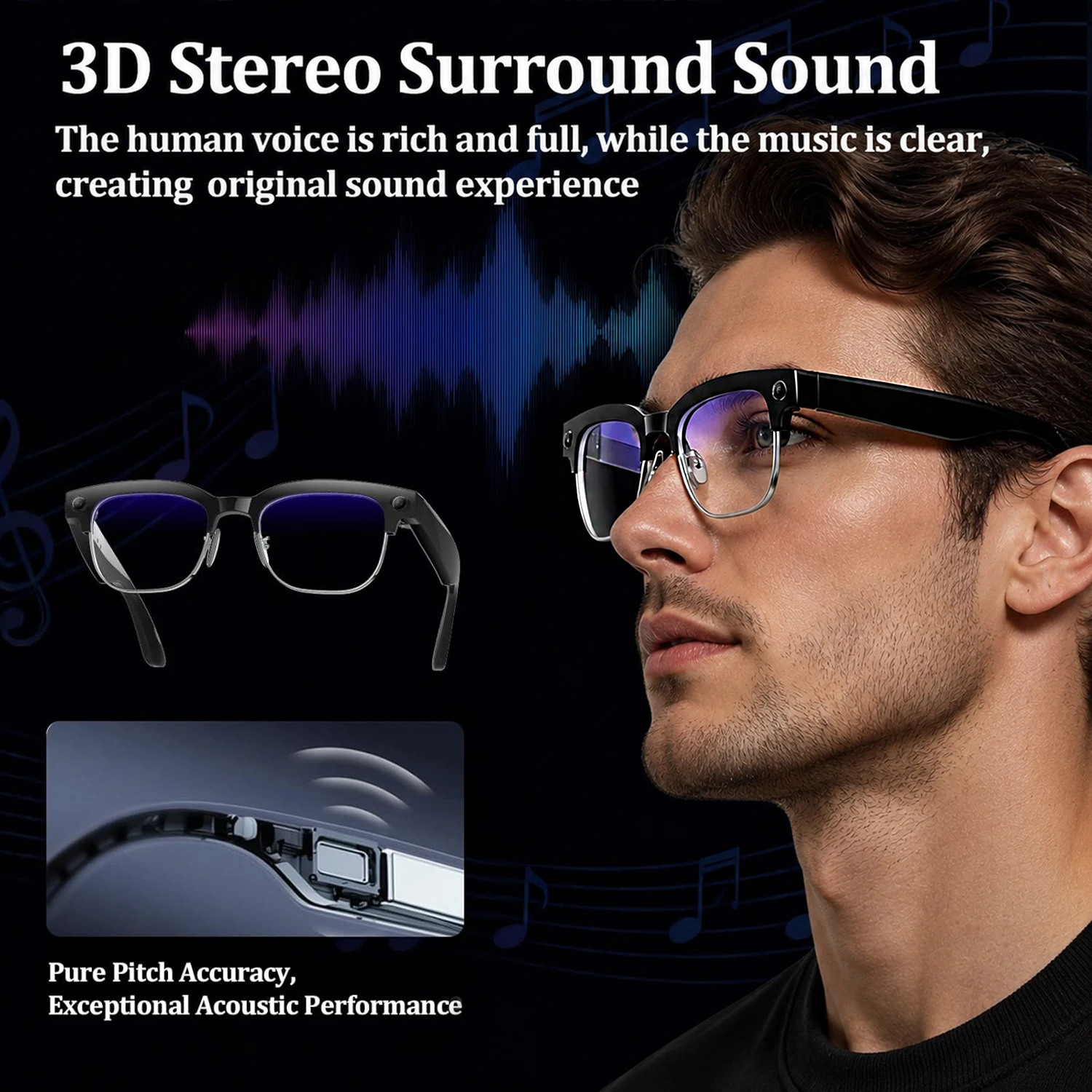 2026 New 4K HD 800W Camera Smart AI Glasses Video Photo Recognition AI Translation Chat GPT Hands-Free Calling Smart Sunglasses view 5