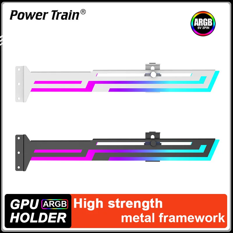 

Power train ARGB GPU Holder Adjustable Height Horizontal AURA SYNC Graphics Card VGA Holder GPU Bracket