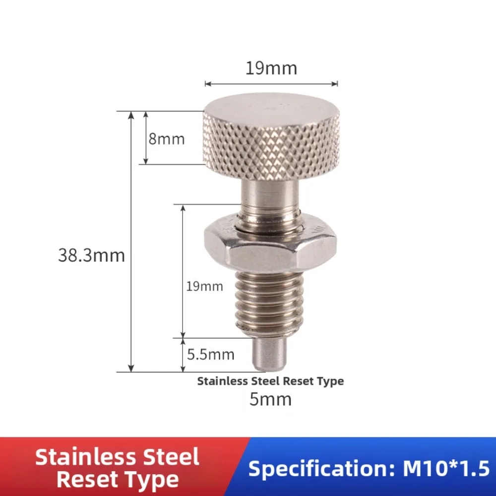 1Pcs M6 M8 M10 M12 M16 Spring Plunger Carbon Steel With Nut Indexing Plunger Knurled Head Stainless Steel Self Locking Index Pin