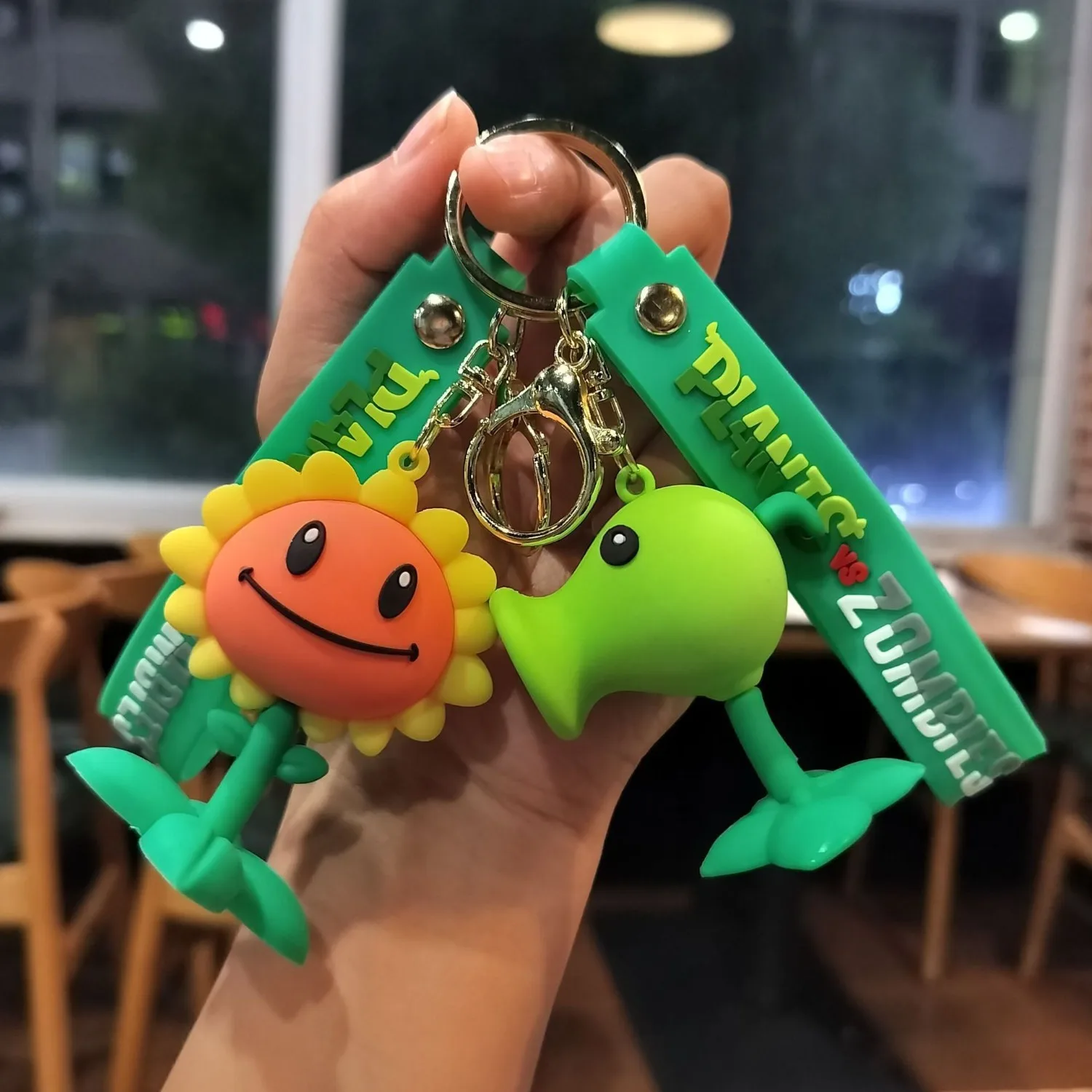 

Classic Game Anime Keychain Monster Pea Character Sunflower Keychain Bag Pendant Children's Friend Toy Birthday Holiday Gift