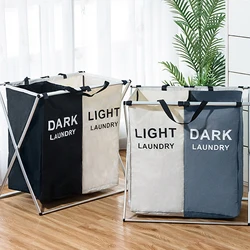 1/2/3 Section Folding Dirty Clothes Laundry Basket Bin Hamper for Home