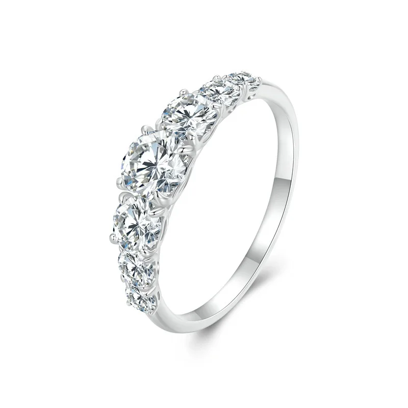 

Ourfuno 1.42CT D Color VVS1 Moissanite Ring For Women Delicate 925 Sterling Silver Party Wedding Ring Fine Jewelry Birthday Gift