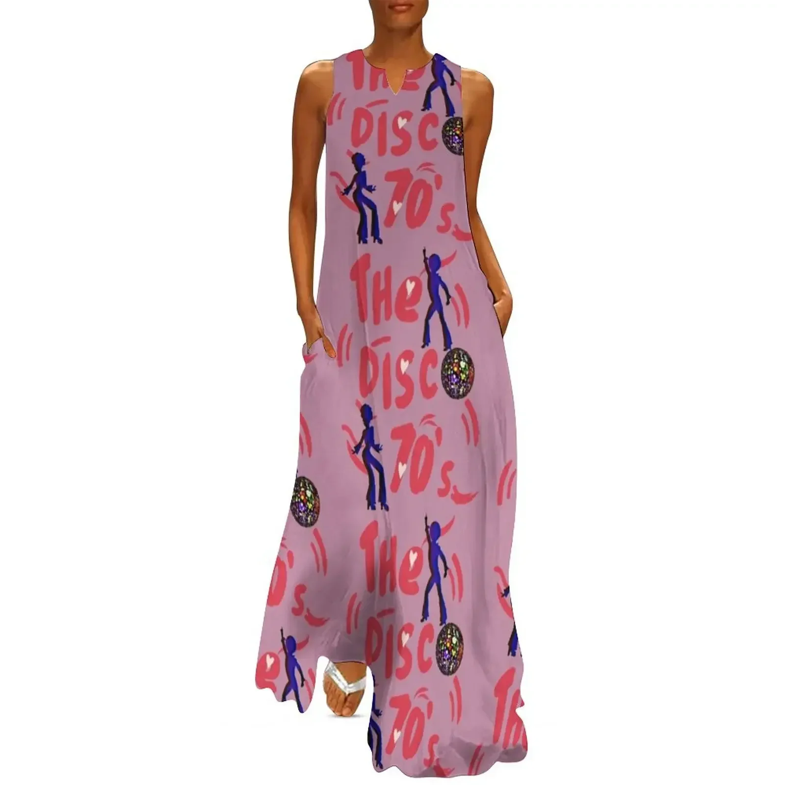 The Disco 70's Long Dress long dress women purple dress women party dresses