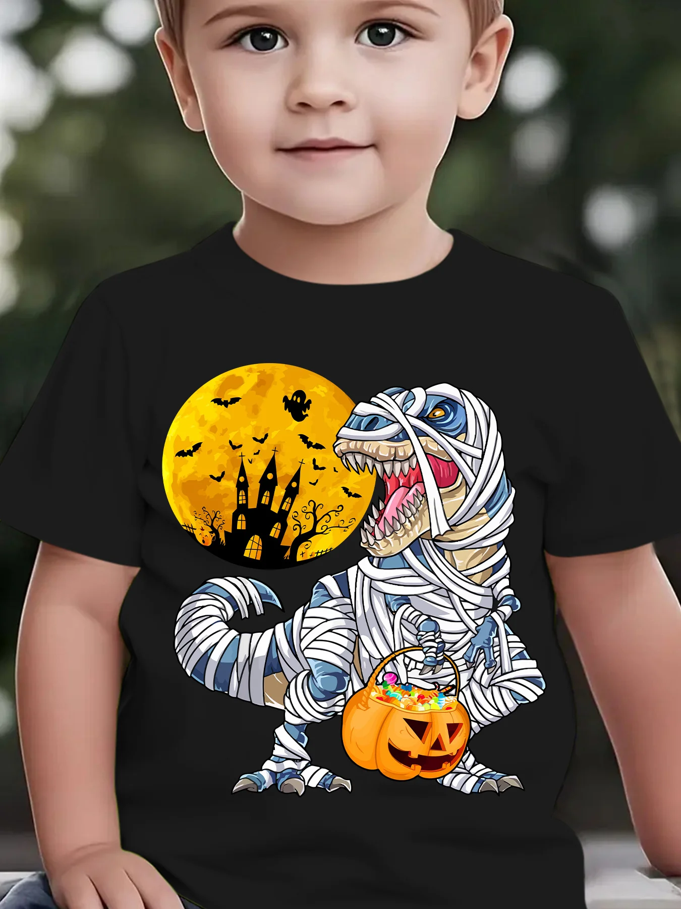 Novo moletom casual infantil da moda, padrão de impressão de abóbora de dinossauro impresso em 3D, uso diário, textura macia, toque confortável
