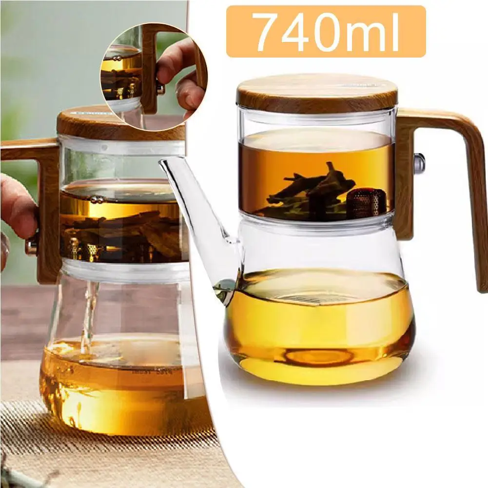 Home New Magnetic Suction Floaty Cup Teapot New heat-resistant Glass Magnetic Bomb Tea Water Separation Cup Tea Set