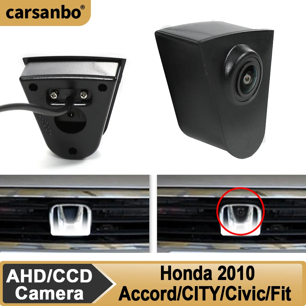 

Автомобильная передняя камера Carsanbo OEM для Honda 2010 Accord / CITY / Civic / Fit, HD, ночное видение, Fisheye 150° ° Камера Chrome