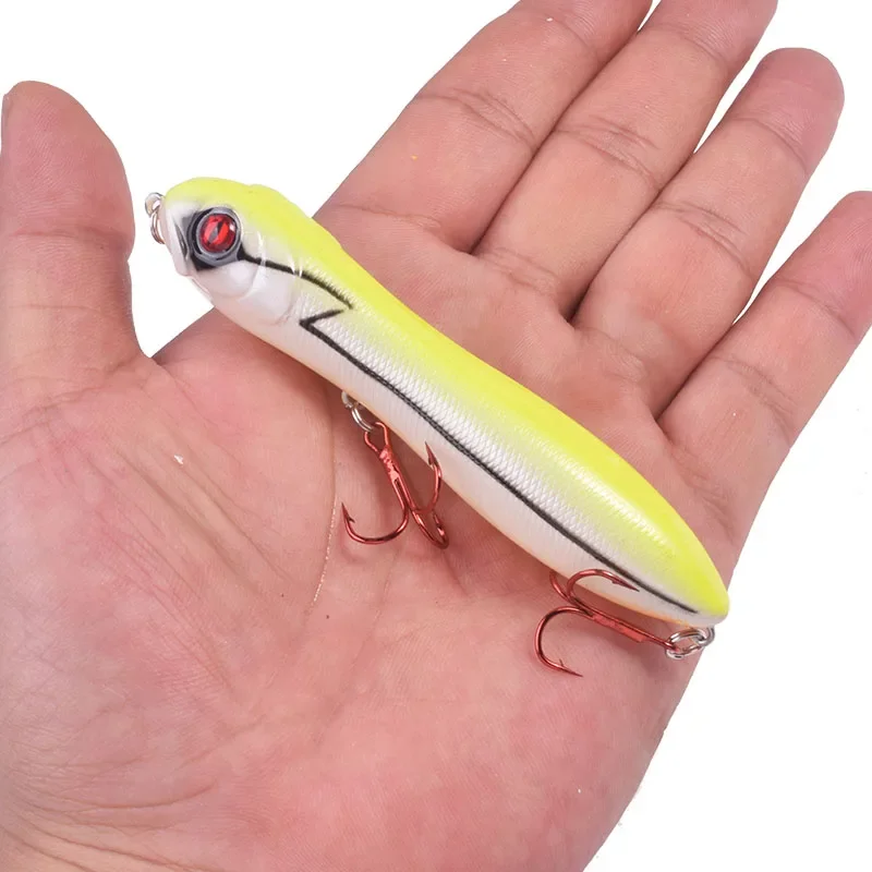 1 Pc Topwater Fishing Lure 10cm 15g Snake Head Pencil Dogs Walker Wobblers with Hooks Artificial Hard Bait for Bass Catfish