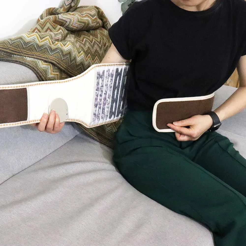 STLFEليكترية كريستال اليشم حزام تدليك مع وسادة الأحجار الكريمة التدفئة لآلام أسفل الظهر والخصر فترة الجمشت لتخفيف الآلام ديفي