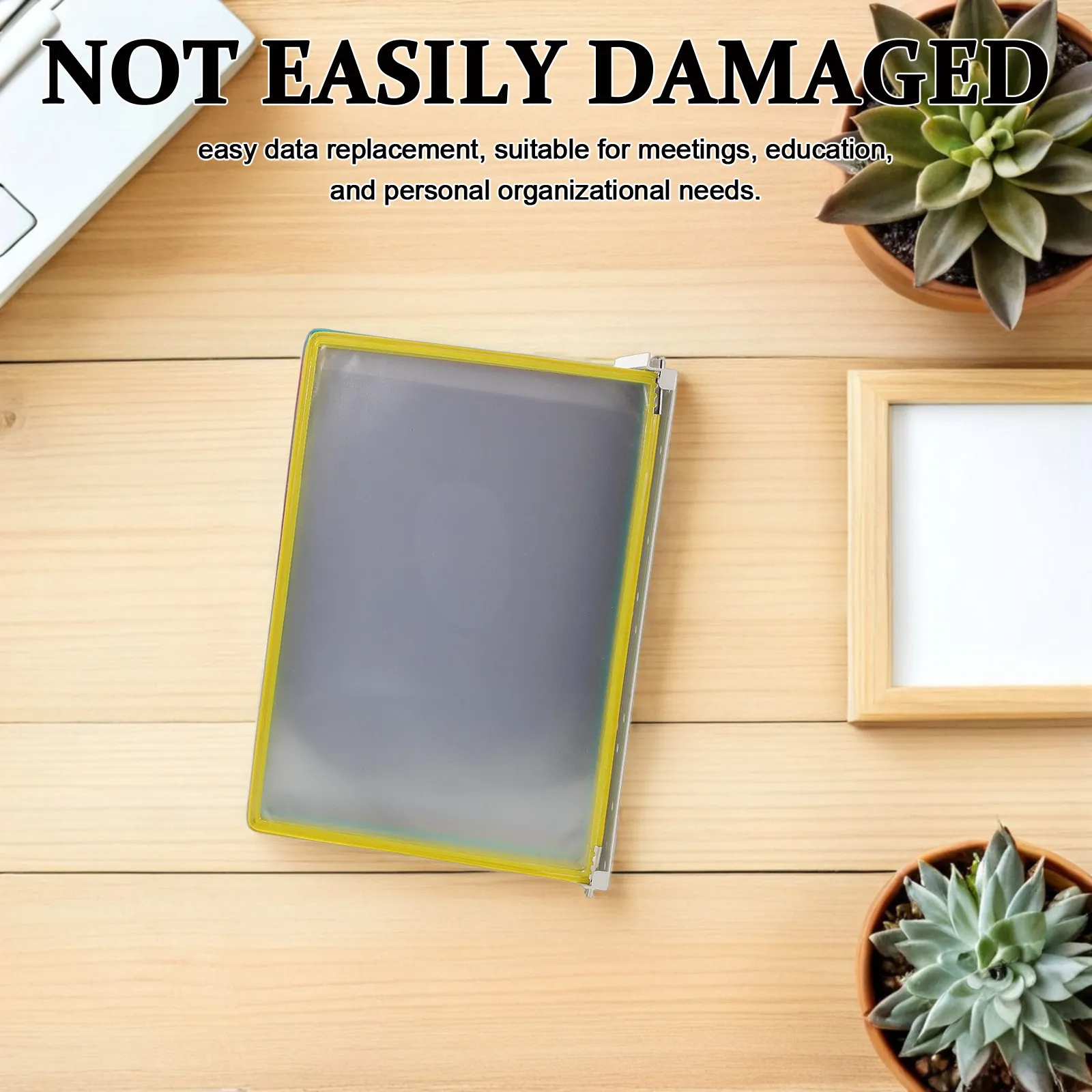 

Wall Mounted Document Holder with Clear A4 Display Pockets Vertical Space Optimizing Literature Wall Display Rack for Office