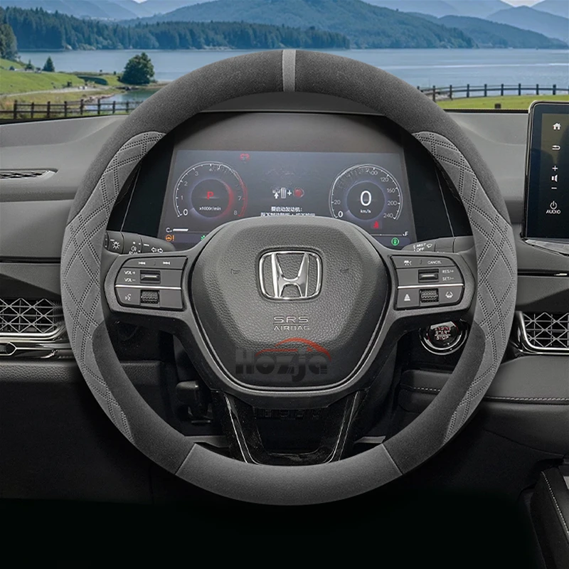

Suede Leather Car Steering Wheel Cover for Honda e.Ny1 2024 2025 Car-styling Auto Accessories